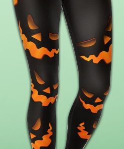 Spooky Pumpkin Halloween Yoga Leggings