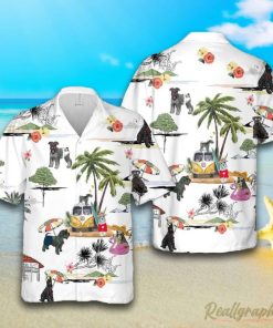 Standard Schnauzer Beach Hawaiian Shirt, Short Sleeve Button Up Shirt