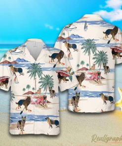 Tervuren Summer Beach Hawaiian Shirt, Short Sleeve Button Up Shirt