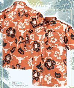Texas Longhorns Floral Button-Up Shirt