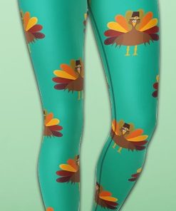 Thanksgiving Turkey Print Yoga Leggings