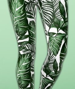 Tropical Green Yoga Leggings