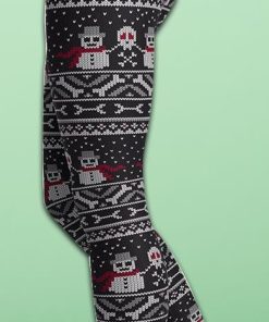 Vintage Goth Knitted Print Yoga Leggings