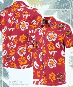 Virginia Tech Hokies Floral Button-Up Shirt Virginia Tech Hokies Floral Button-Up Shirt