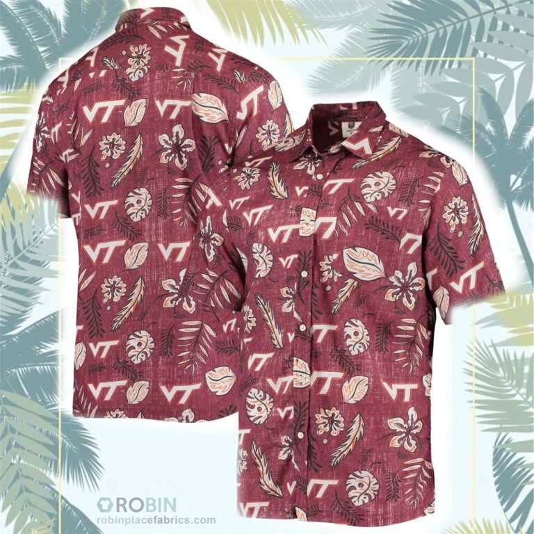 Virginia Tech Hokies Vintage Floral Button-Up Shirt