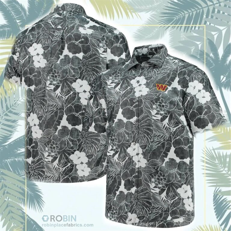 Washington Commanders Tommy Bahama Coconut Point Playa Floral Button-Up Shirt