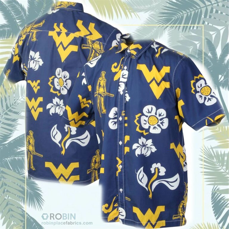 West Virginia Mountaineers Floral Button-Up Shirt