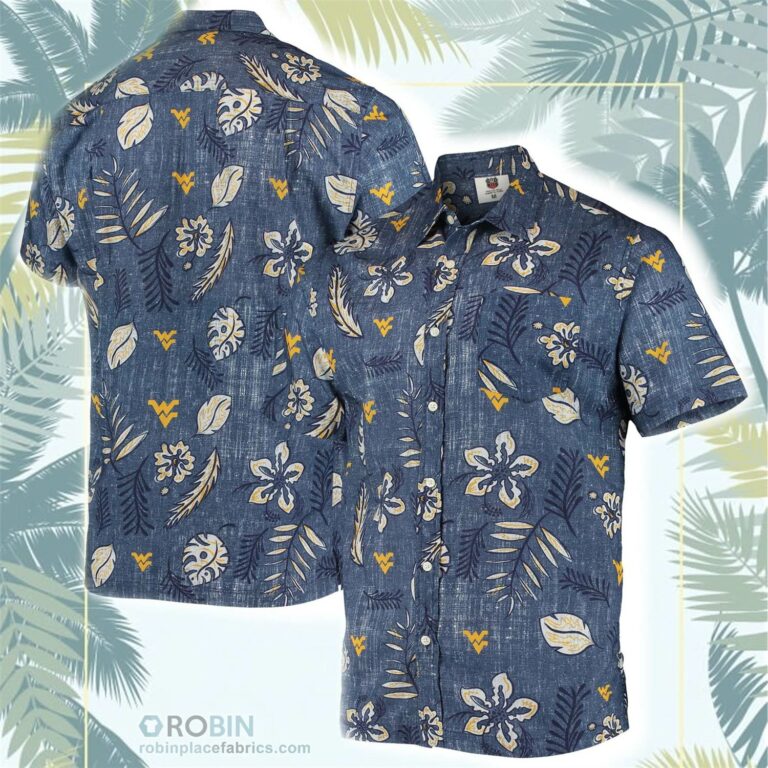 West Virginia Mountaineers Vintage Floral Button-Up Shirt