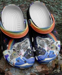 Whale Flower Art Rainbow Crocs – Classic Clog