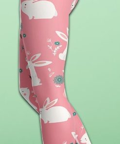 White Easter Bunnies Yoga Leggings