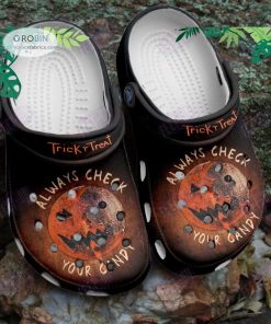Always Check Your Candy Trick’s Treat Horror Movie Halloween Crocs Classic Clogs Shoes Always Check Your Candy Trick’s Treat Horror Movie Halloween Crocs Classic Clogs Shoes