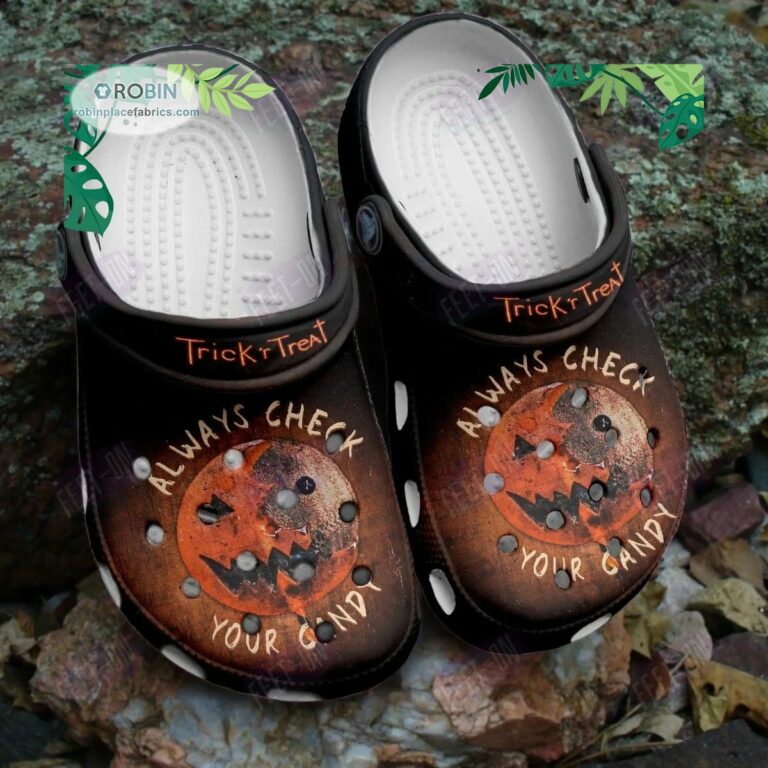 Always Check Your Candy Trick’s Treat Horror Movie Halloween Crocs Classic Clogs Shoes
