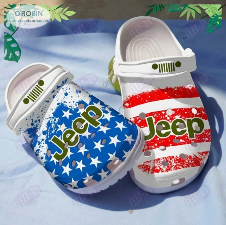 American Flag Jeep Car Crocs Classic Clogs Shoes