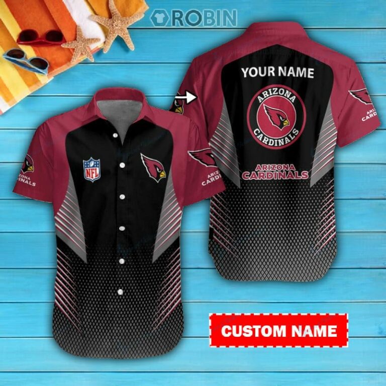 Arizona Cardinals Personalized Casual Button Down Short Sleeve Shirt