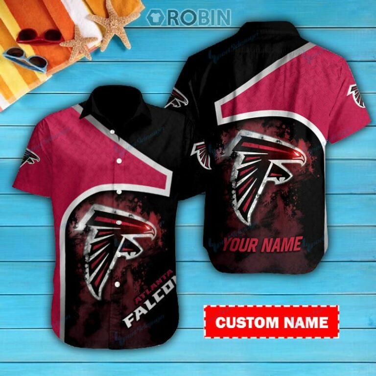 Atlanta Falcons Personalized Casual Button Down Short Sleeve Shirt