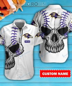 Baltimore Ravens Personalized Casual Button Down Short Sleeve Shirt