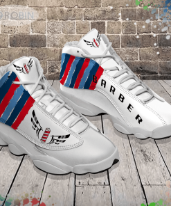 Barber Logo Blue And Red Stripes Air Jordan 13 Sneaker