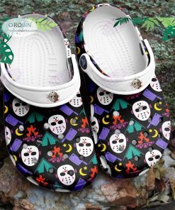 Black Jason Mask Friday the 13th Horror Movie Halloween Crocs Classic Clogs Shoes Black Jason Mask Friday the 13th Horror Movie Halloween Crocs Classic Clogs Shoes