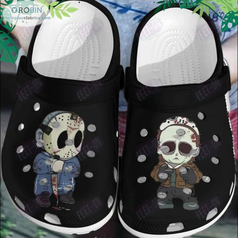 Black Jason Voorhees Friday the 13th Horror Movie Halloween Crocs Classic Clogs Shoes CR1141