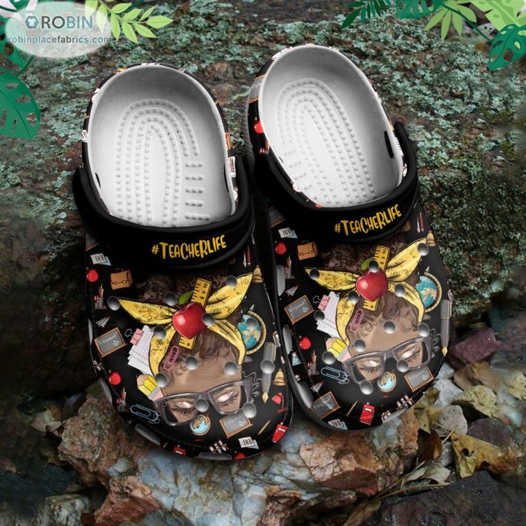 Black Teacher Crocs Classic Clog Shoes CR1270