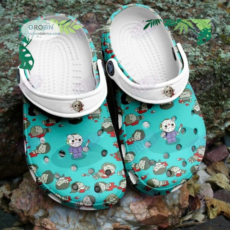 Blue Cute Jason Friday the 13th Horror Movie Halloween Crocs Classic Clogs Shoes CR1172