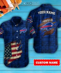 Buffalo Bills Personalized Casual Button Down Short Sleeve Shirt Pl114