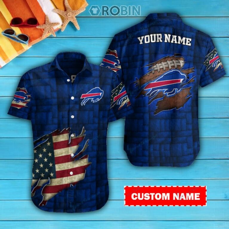 Buffalo Bills Personalized Casual Button Down Short Sleeve Shirt Pl114