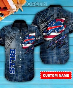 Buffalo Bills Personalized Casual Button Down Short Sleeve Shirt Pl199 Buffalo Bills Personalized Casual Button Down Short Sleeve Shirt Pl199