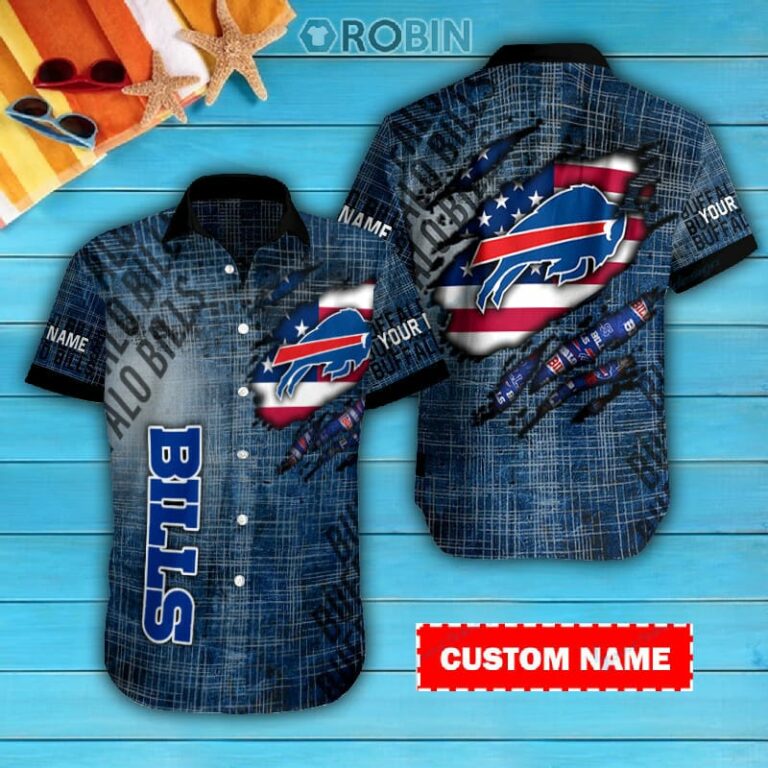 Buffalo Bills Personalized Casual Button Down Short Sleeve Shirt Pl199