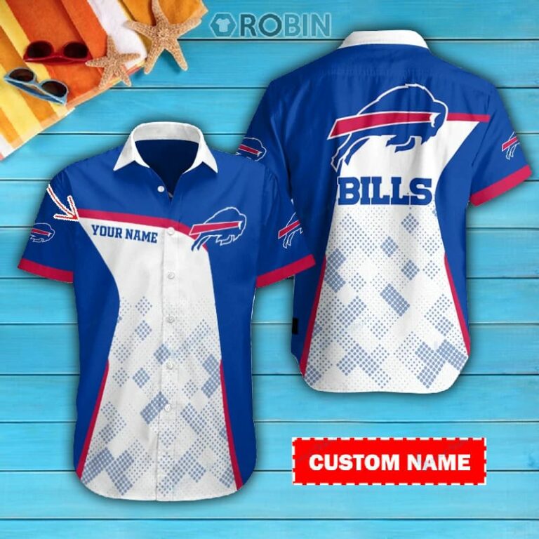 Buffalo Bills Personalized Casual Button Down Short Sleeve Shirt Pl341