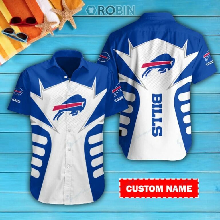Buffalo Bills Personalized Casual Button Down Short Sleeve Shirt Pl361