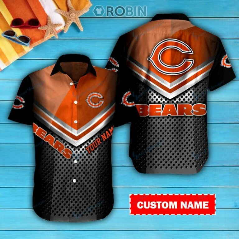 Chicago Bears Personalized Casual Button Down Short Sleeve Shirt