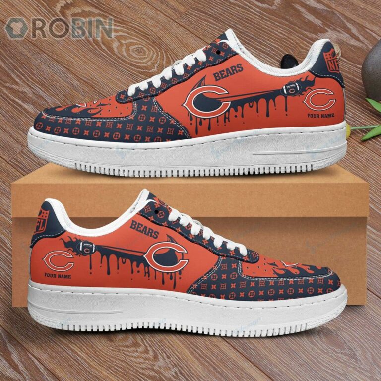 Chicago Bears Louis Vuitton Pattern Custom Name Air Force 1 Shoes
