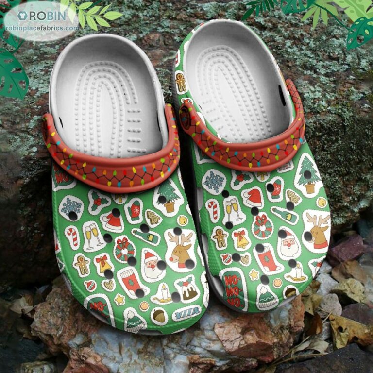 Christmas Crocs Patterns Holiday Classic Clogs Shoes CR1255