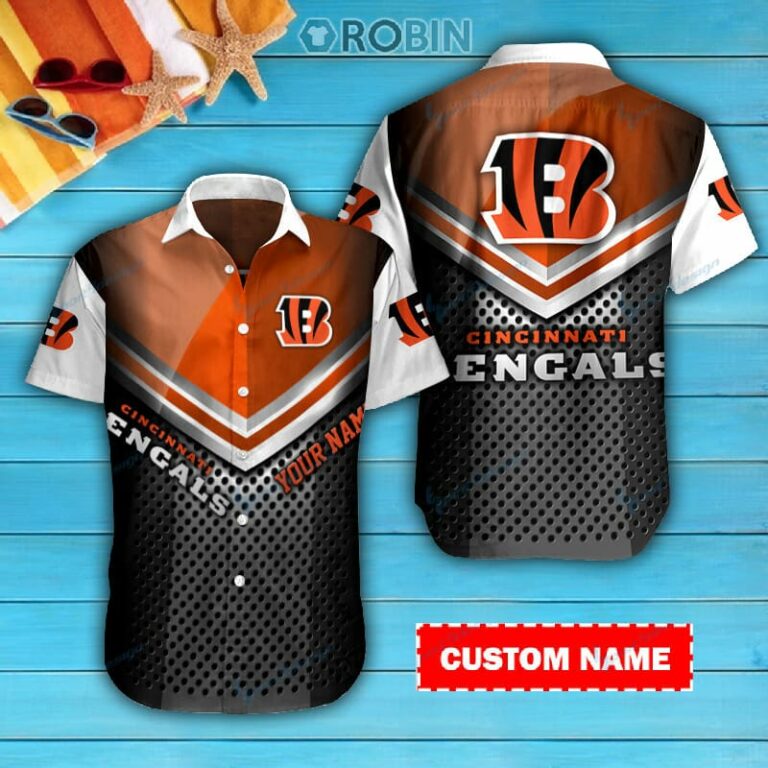 Cincinnati Bengals Personalized Casual Button Down Short Sleeve Shirt