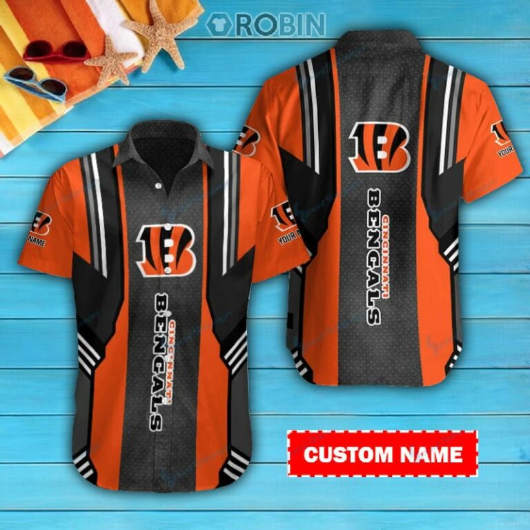 Cincinnati Bengals Personalized Casual Button Down Short Sleeve Shirt Pl184