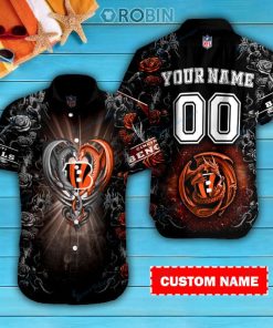 Cincinnati Bengals Personalized Casual Button Down Short Sleeve Shirt Pl320