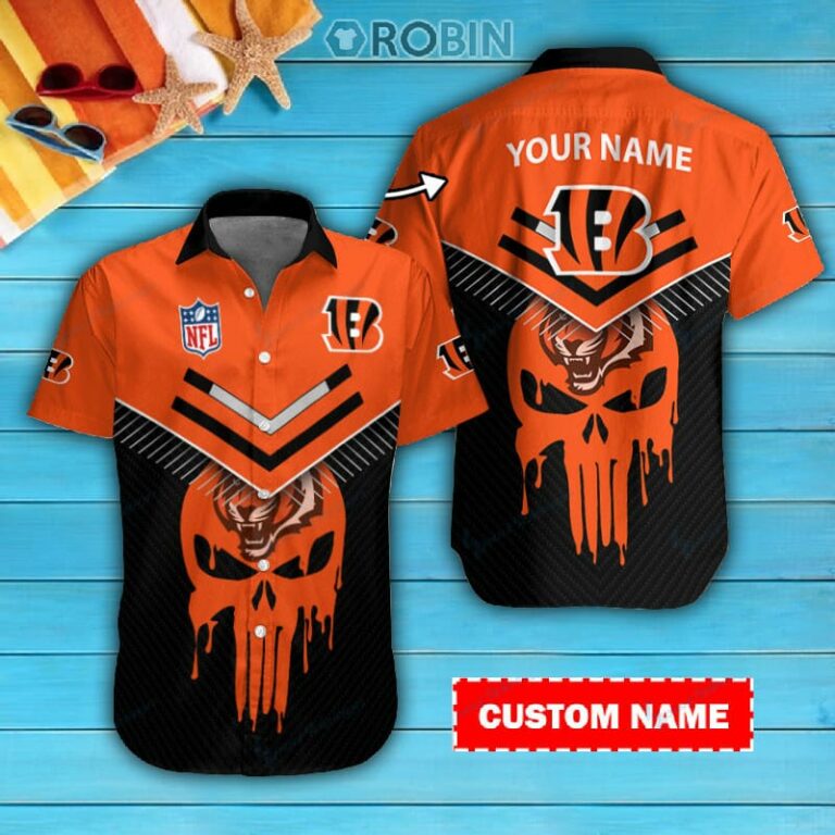 Cincinnati Bengals Personalized Casual Button Down Short Sleeve Shirt Pl330