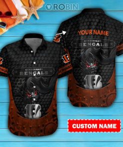 Cincinnati Bengals Personalized Casual Button Down Short Sleeve Shirt Pl336