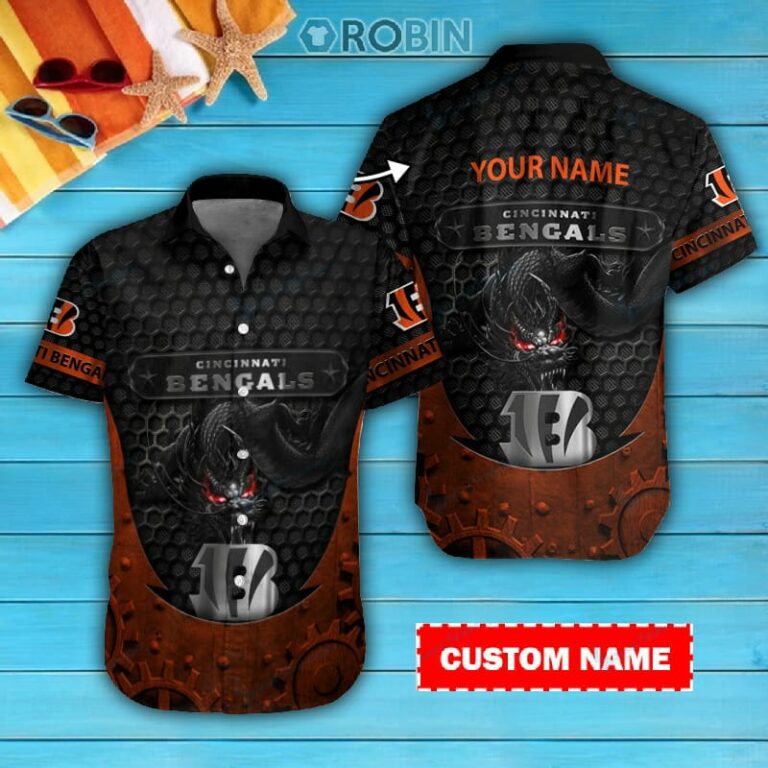 Cincinnati Bengals Personalized Casual Button Down Short Sleeve Shirt Pl336