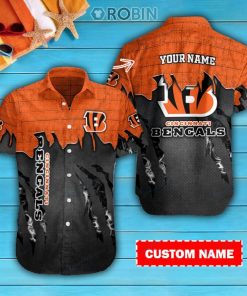 Cincinnati Bengals Personalized Casual Button Down Short Sleeve Shirt Pl340