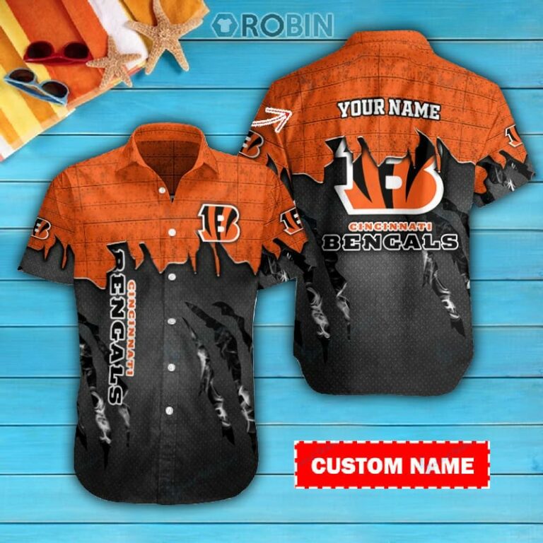 Cincinnati Bengals Personalized Casual Button Down Short Sleeve Shirt Pl340