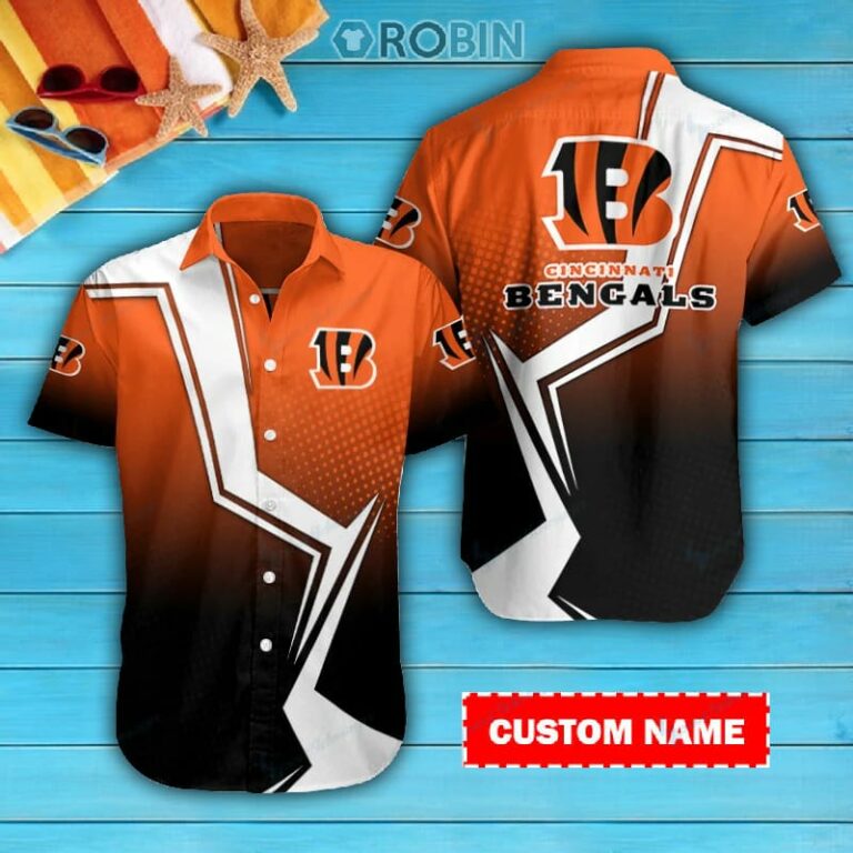 Cincinnati Bengals Personalized Casual Button Down Short Sleeve Shirt Pl366