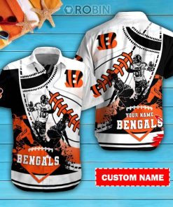 Cincinnati Bengals Personalized Casual Button Down Short Sleeve Shirt Pl397