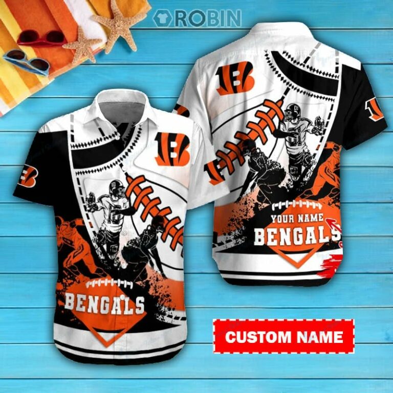 Cincinnati Bengals Personalized Casual Button Down Short Sleeve Shirt Pl397
