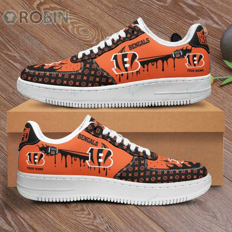 Cincinnati Bengals Louis Vuitton Pattern Custom Name Air Force 1 Shoes