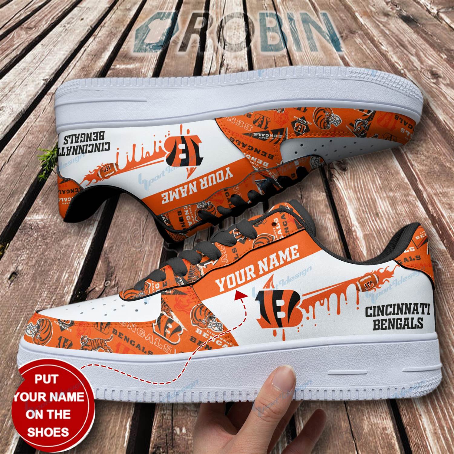 Custom Bengals Air Force 1 Shoes 