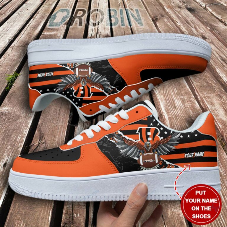 Cincinnati Bengals Personalized Nike Air Force 1 Shoes