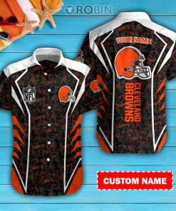 Cleveland Browns Personalized Casual Button Down Short Sleeve Shirt