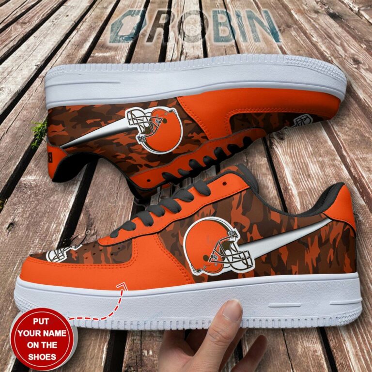 Cleveland Browns Personalized Nike Air Force 1 Sneakers